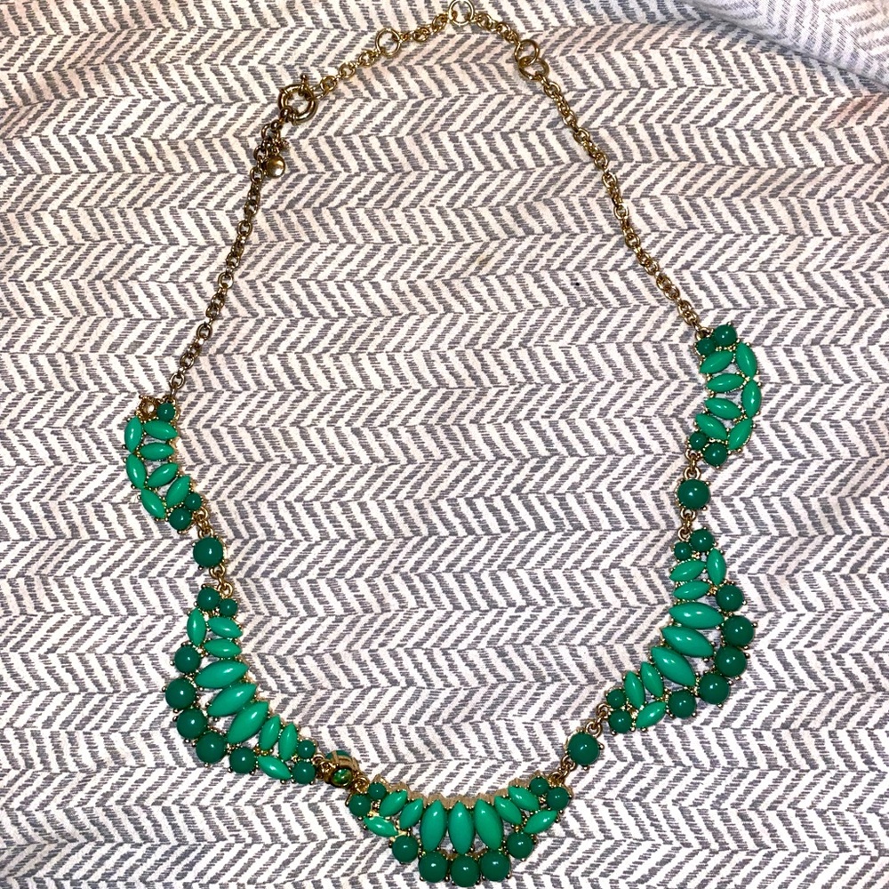J.Crew Green Chunky Statement Necklace